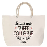 Sac Fête des Mères Mamie Famille Idée Cadeau anniversaire Noël Travail Boulot Métier Départ Retraite Collègue Femme cabas shopping plage