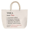 Sac Fête des Mères Mamie Famille Idée Cadeau anniversaire Noël Travail Boulot Métier Départ Retraite Collègue Femme cabas shopping plage