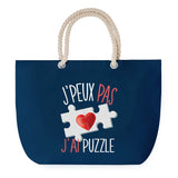 Sac de plage Bleu anse corde J'peux Pas Puzzle