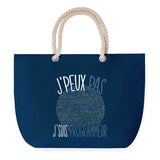 Sac de plage Bleu anse corde J'peux Pas Programmeur
