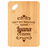 Planche bambou gravée personnalisée femme idée cadeau Fête des Mères apéro 30×20 prénom cuisine plateau fromage anniversaire noel maman mamie