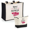 Cabas femme sac plage ou shopping tote bag pochette trousse Idée cadeau original pour anniversaire Noël travail départ retraite collègue famille fete des mères maman mamie