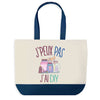 Sac de shopping bleu J'peux pas DIY