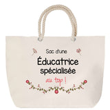 Sac Fête des Mères Mamie Famille Idée Cadeau anniversaire Noël Travail Boulot Métier Départ Retraite Collègue Femme cabas shopping plage