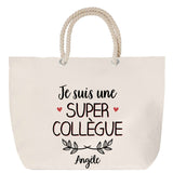 Sac Fête des Mères Mamie Famille Idée Cadeau anniversaire Noël Travail Boulot Métier Départ Retraite Collègue Femme cabas shopping plage