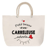 Sac Fête des Mères Mamie Famille Idée Cadeau anniversaire Noël Travail Boulot Métier Départ Retraite Collègue Femme cabas shopping plage
