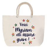 Sac Fête des Mères Mamie Famille Idée Cadeau anniversaire Noël Travail Boulot Métier Départ Retraite Collègue Femme cabas shopping plage