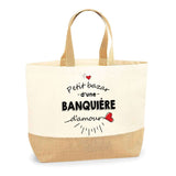 Sac Jute Fête des Mères Fêtes des Pères Mamie Papi Famille Idée Cadeau anniversaire Noël Travail Boulot Métier Départ Retraite Collègue Femme Homme
