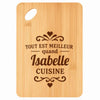 Planche bambou gravée personnalisée femme idée cadeau Fête des Mères apéro 30×20 prénom cuisine plateau fromage anniversaire noel maman mamie
