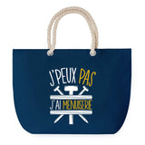 Sac de plage Bleu anse corde J'peux Pas Menuiserie