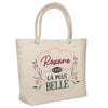 Sac Fête des Mères Mamie Famille Idée Cadeau anniversaire Noël Travail Boulot Métier Départ Retraite Collègue Femme cabas shopping plage
