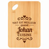 Planche bambou gravée personnalisée homme idée cadeau Fête des Pères apéro 30×20 prénom cuisine plateau fromage anniversaire noel papa papi 