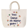 Sac Fête des Mères Mamie Famille Idée Cadeau anniversaire Noël Travail Boulot Métier Départ Retraite Collègue Femme cabas shopping plage