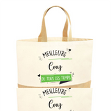 Sac Jute Fête des Mères Fêtes des Pères Mamie Papi Famille Idée Cadeau anniversaire Noël Travail Boulot Métier Départ Retraite Collègue Femme Homme