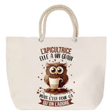 Sac Fête des Mères Mamie Famille Idée Cadeau anniversaire Noël Travail Boulot Métier Départ Retraite Collègue Femme cabas shopping plage