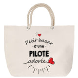 Sac Fête des Mères Mamie Famille Idée Cadeau anniversaire Noël Travail Boulot Métier Départ Retraite Collègue Femme cabas shopping plage