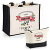 Cabas femme sac plage ou shopping tote bag pochette trousse Idée cadeau original pour anniversaire Noël travail départ retraite collègue famille fete des mères maman mamie