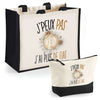Cabas homme ou femme sac plage ou shopping tote bag pochette trousse Idée cadeau original pour anniversaire Noël travail départ retraite collègue famille fete des mères fetes des pères papa maman mamie papi