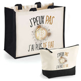 Cabas homme ou femme sac plage ou shopping tote bag pochette trousse Idée cadeau original pour anniversaire Noël travail départ retraite collègue famille fete des mères fetes des pères papa maman mamie papi