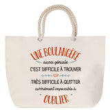 Sac Fête des Mères Mamie Famille Idée Cadeau anniversaire Noël Travail Boulot Métier Départ Retraite Collègue Femme cabas shopping plage
