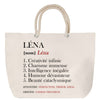Sac Fête des Mères Mamie Famille Idée Cadeau anniversaire Noël Travail Boulot Métier Départ Retraite Collègue Femme cabas shopping plage