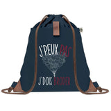 sac a dos bleu coton recycle avec pochette idee cadeau originale pour collegue ami prof ou membre de la famille cadeau mixte noel anniversaire secret santa ou depart au travail sac leger pratique et ecologique design breton moderne