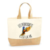 Sac Jute Fête des Mères Fêtes des Pères Mamie Papi Famille Idée Cadeau anniversaire Noël Travail Boulot Métier Départ Retraite Collègue Femme Homme