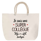Sac Fête des Mères Mamie Famille Idée Cadeau anniversaire Noël Travail Boulot Métier Départ Retraite Collègue Femme cabas shopping plage