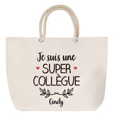 Sac Fête des Mères Mamie Famille Idée Cadeau anniversaire Noël Travail Boulot Métier Départ Retraite Collègue Femme cabas shopping plage