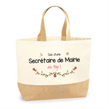 Sac Jute Fête des Mères Fêtes des Pères Mamie Papi Famille Idée Cadeau anniversaire Noël Travail Boulot Métier Départ Retraite Collègue Femme Homme