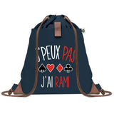 sac a dos bleu coton recycle avec pochette idee cadeau originale pour collegue ami prof ou membre de la famille cadeau mixte noel anniversaire secret santa ou depart au travail sac leger pratique et ecologique design breton moderne