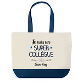Sac de shopping bleu Jean-Guy Super Collègue