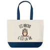 Sac de shopping bleu Hibou c'est la Vie