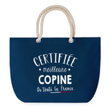 Sac de plage Bleu anse corde Certifiée meilleure Copine
