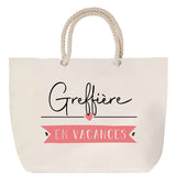 Sac Fête des Mères Mamie Famille Idée Cadeau anniversaire Noël Travail Boulot Métier Départ Retraite Collègue Femme cabas shopping plage