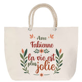 Sac Fête des Mères Mamie Famille Idée Cadeau anniversaire Noël Travail Boulot Métier Départ Retraite Collègue Femme cabas shopping plage