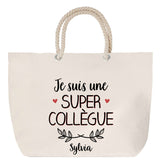 Sac Fête des Mères Mamie Famille Idée Cadeau anniversaire Noël Travail Boulot Métier Départ Retraite Collègue Femme cabas shopping plage