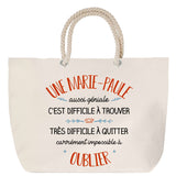 Sac Fête des Mères Mamie Famille Idée Cadeau anniversaire Noël Travail Boulot Métier Départ Retraite Collègue Femme cabas shopping plage