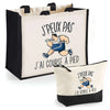 Cabas homme ou femme sac plage ou shopping tote bag pochette trousse Idée cadeau original pour anniversaire Noël travail départ retraite collègue famille fete des mères fetes des pères papa maman mamie papi