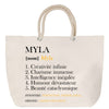 Sac Fête des Mères Mamie Famille Idée Cadeau anniversaire Noël Travail Boulot Métier Départ Retraite Collègue Femme cabas shopping plage