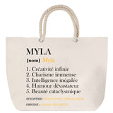 Sac Fête des Mères Mamie Famille Idée Cadeau anniversaire Noël Travail Boulot Métier Départ Retraite Collègue Femme cabas shopping plage
