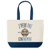 Sac de shopping bleu J'peux pas Confinement