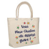 Sac Fête des Mères Mamie Famille Idée Cadeau anniversaire Noël Travail Boulot Métier Départ Retraite Collègue Femme cabas shopping plage