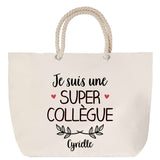 Sac Fête des Mères Mamie Famille Idée Cadeau anniversaire Noël Travail Boulot Métier Départ Retraite Collègue Femme cabas shopping plage