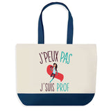 Sac de shopping bleu J'peux pas Prof