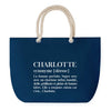 Sac de plage Bleu anse corde Charlotte Définition Femme