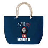 Sac de plage Bleu anse corde J'peux Pas Braquage