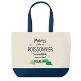 Sac de shopping bleu Merci Poissonnier Inoubliable Homme