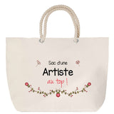 Sac Fête des Mères Mamie Famille Idée Cadeau anniversaire Noël Travail Boulot Métier Départ Retraite Collègue Femme cabas shopping plage