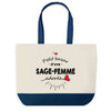Sac de shopping bleu Bazar d'une Sage-Femme adorée